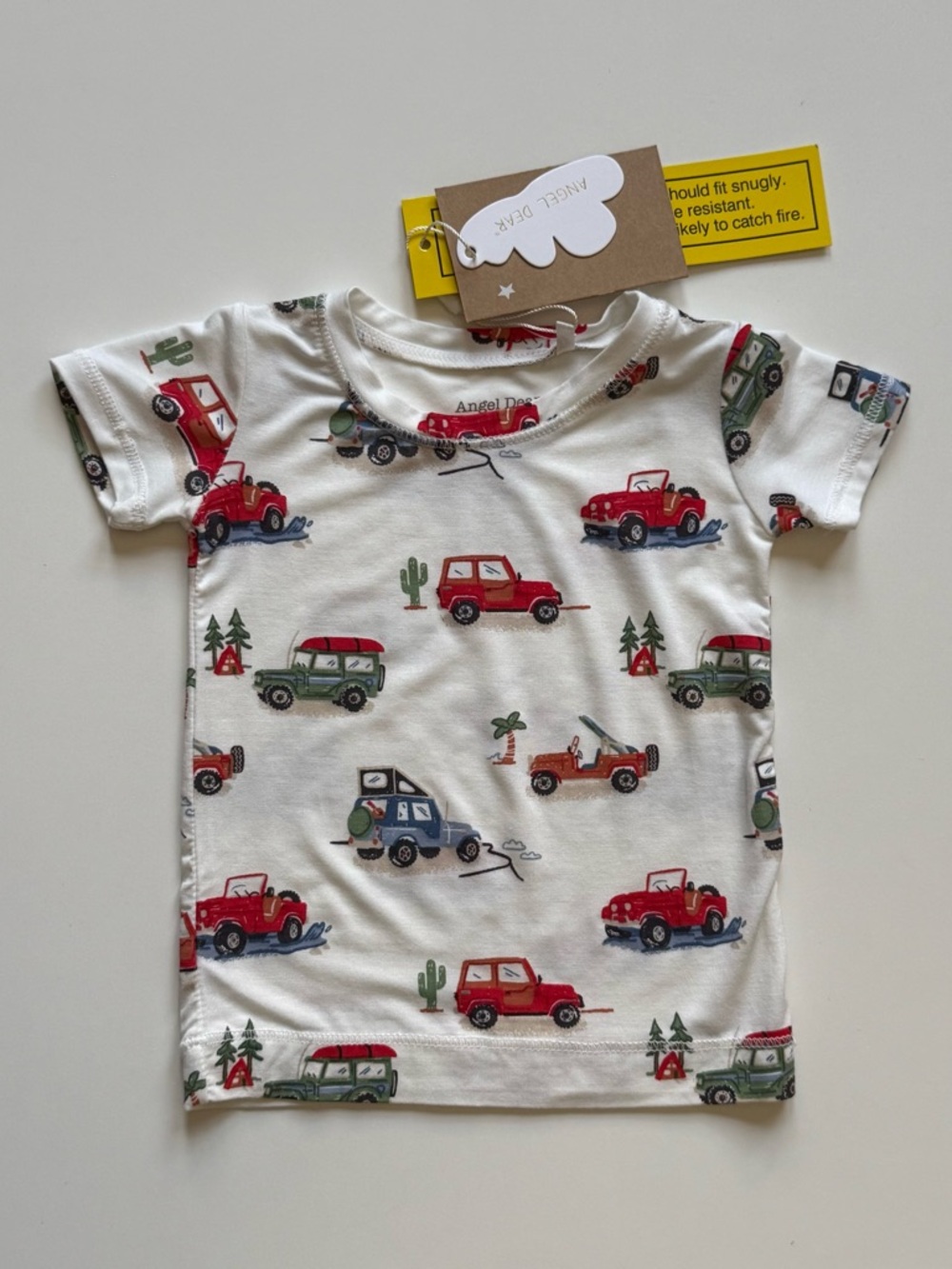 Angel Dear Boys Off-Road Adventure Short Sleeve Loungewear Set - Size 6-12M - Picture 2 of 16
